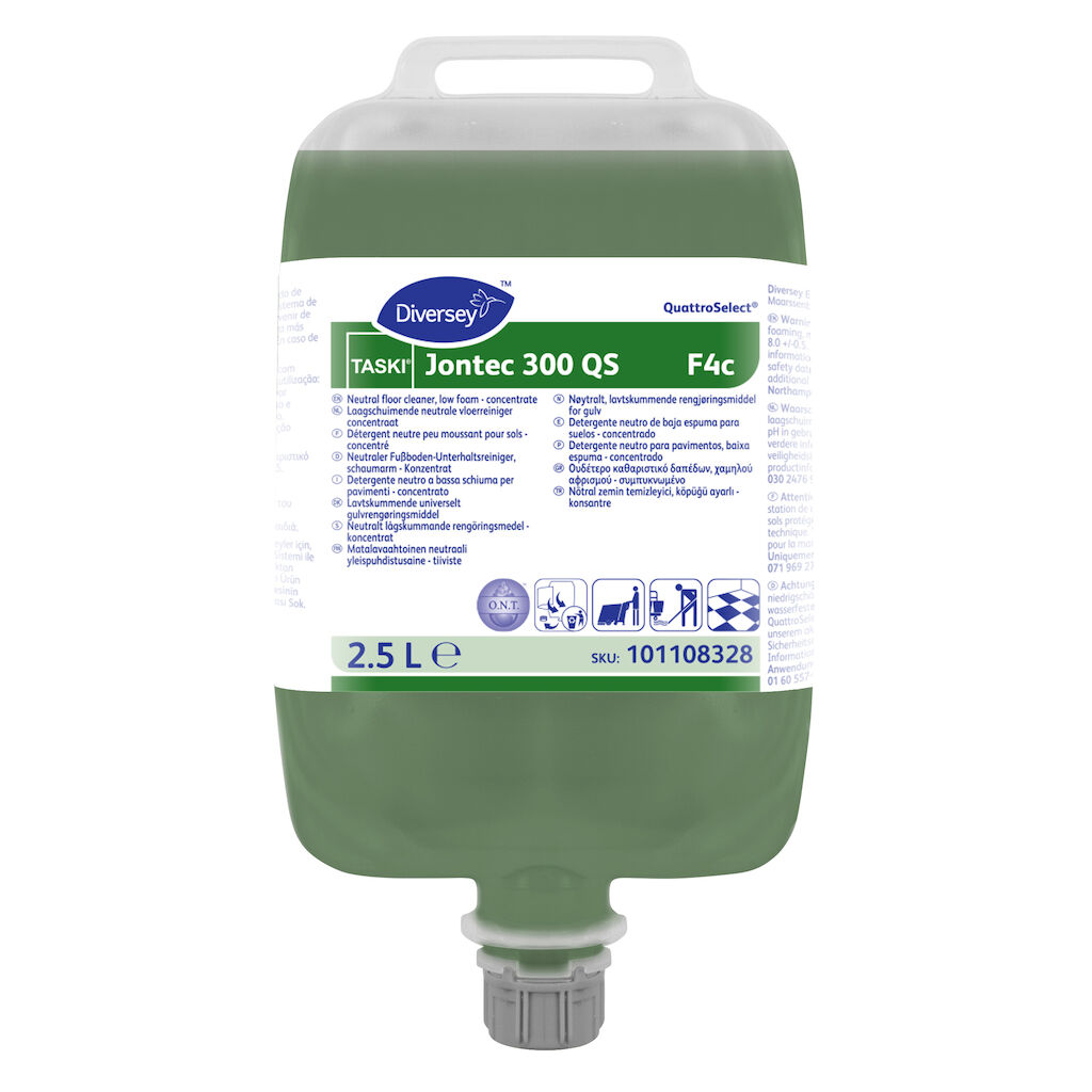 TASKI Jontec 300 QS F4c 2x2.5L - Concentré de nettoyage de sol neutre et peu moussant en QuattroSelect®